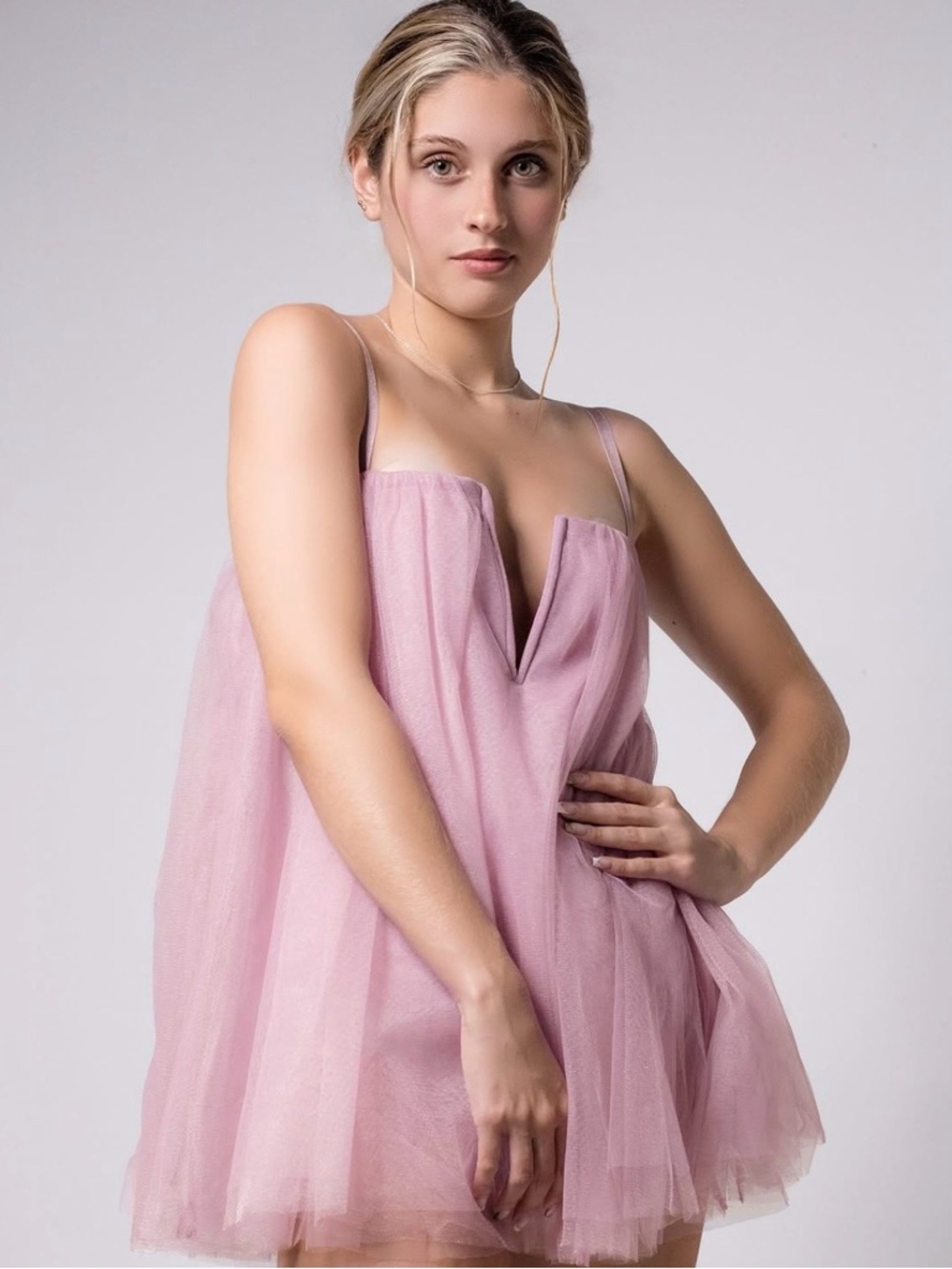 NWT FP Intimacy Let’s Talk Tutu Bodysuit Dress Lite Pink / Lavender Hue